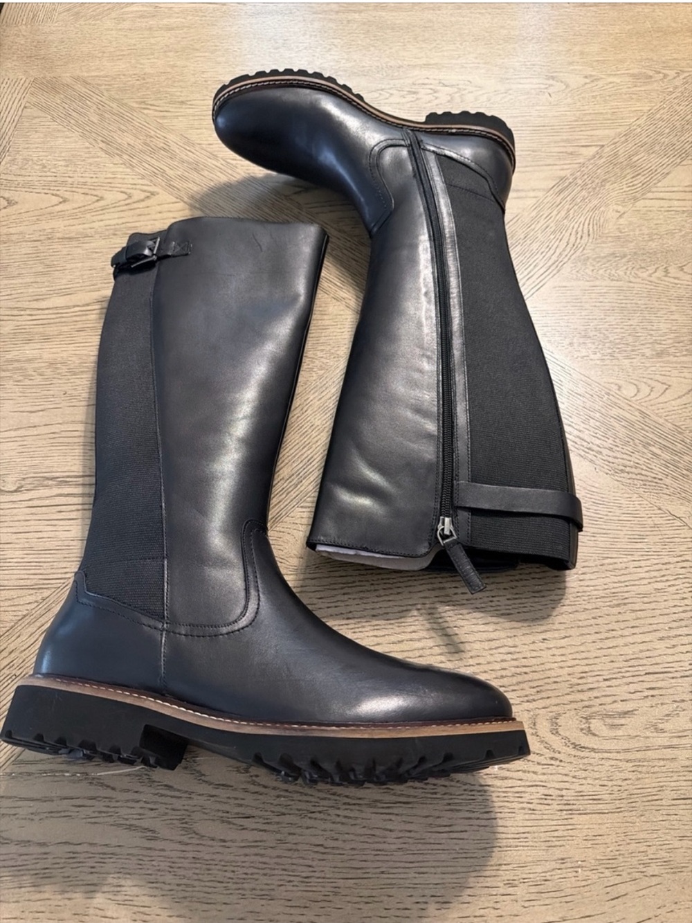 SoftWalk Black Tall Chelsea-Style Riding Boots